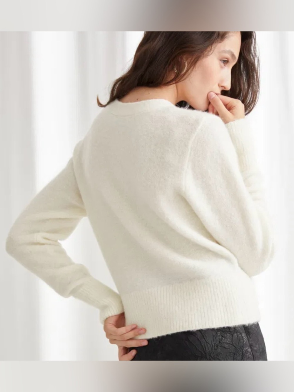 & Other Stories Bee Button Alpaca Wool Blend Knit Cardigan Coquette Women’s M - Picture 14 of 16